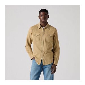 Open Box - Levi's -  Men's Long Sleeve Western Button-Down Shirt Tan